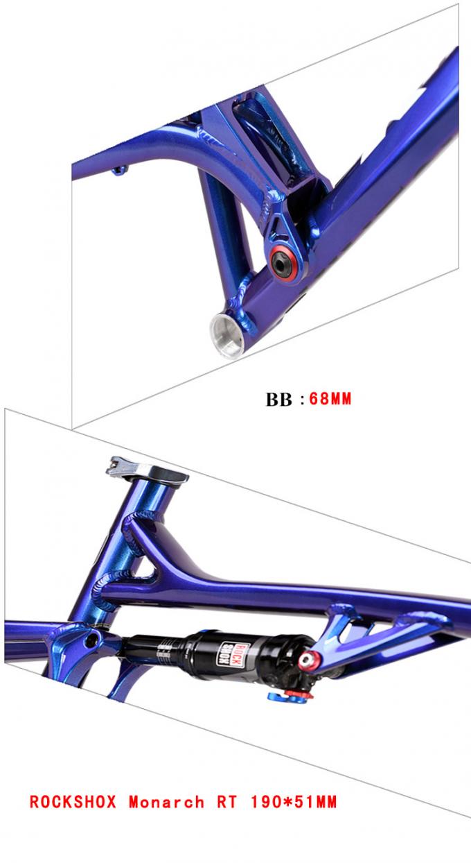 27.5 "Aluminiowy szlak pełne zawieszenie Ramy roweru górskiego 124 mm podróży Mtb 2