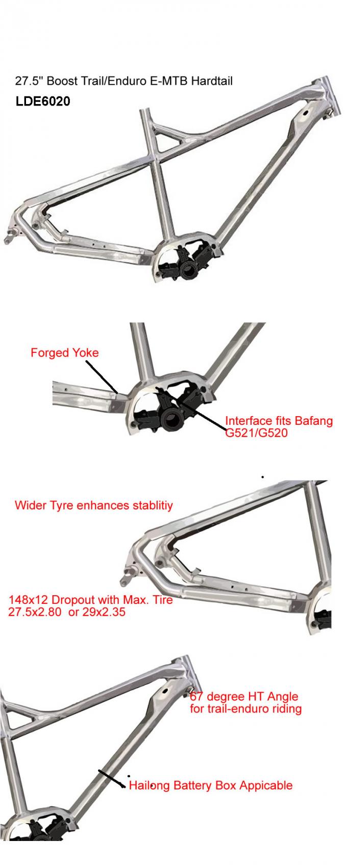 29er Bafang 500w E-Bike Ramka Środkowy napęd Elektryczne części rowerowe 0