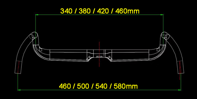 31.8mm Włókno węglowe kierownica drogowa 80MM/65MM Drop/Reach Flared Bar Ends Black 9