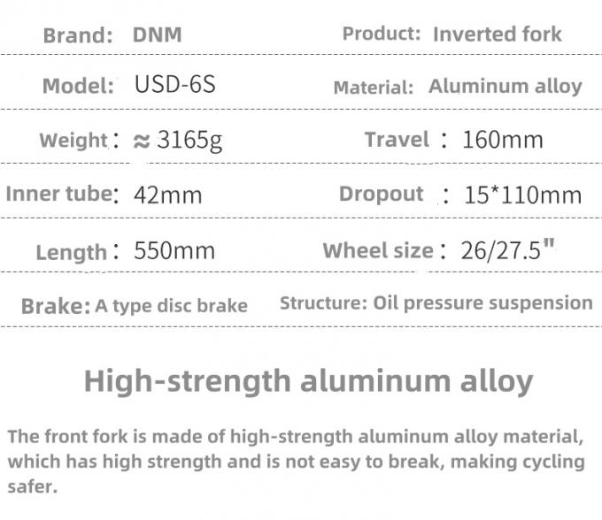 Dnm USD-6s Enduro Moutain Bike Odwrócone zawieszenie powietrzne widelec Przednie wideleczki zawieszenia 160mm Podróż 2